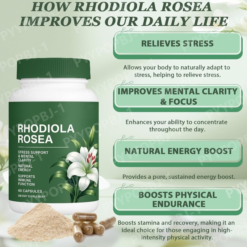 Rhodiola Rosea Capsules 500mg, - Herbal Wellness For You ulasan dan harga